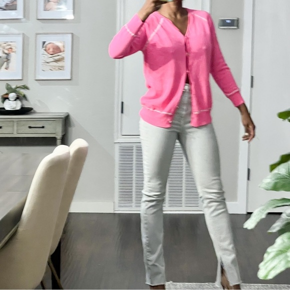 St.john pink wool cardigan blend sweater size large - Picture 6 of 13